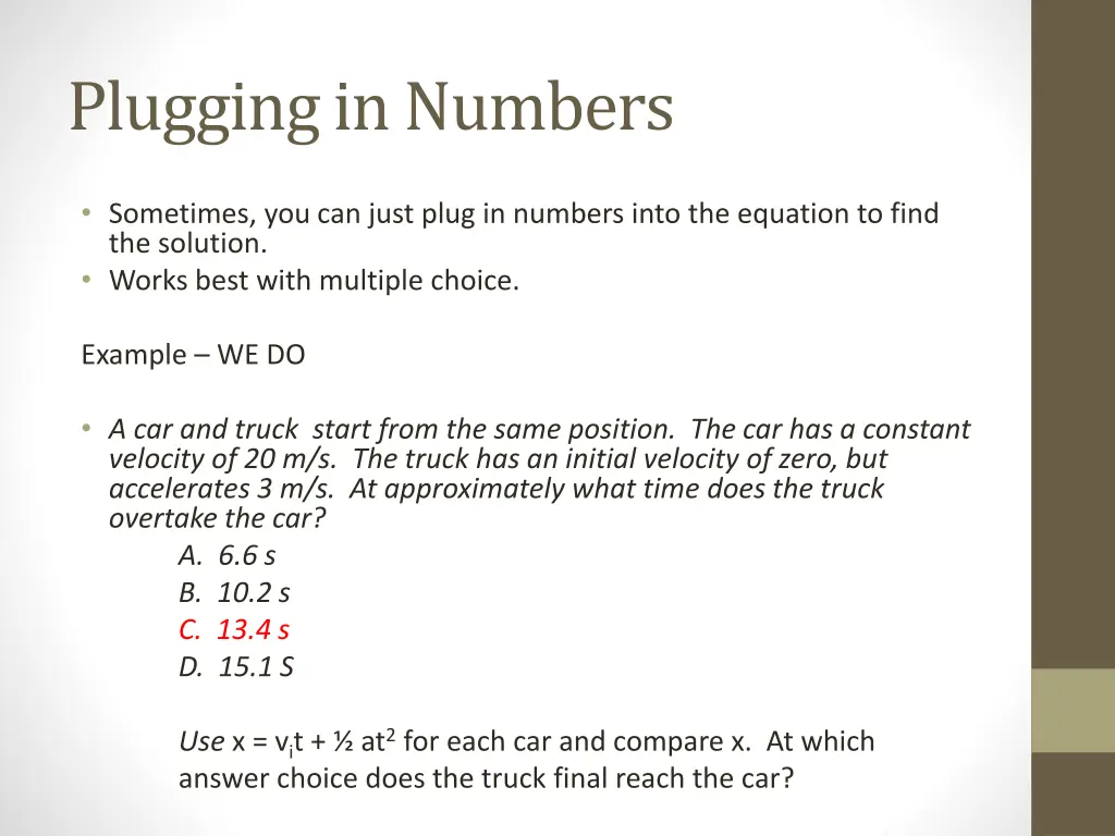 plugging in numbers 3