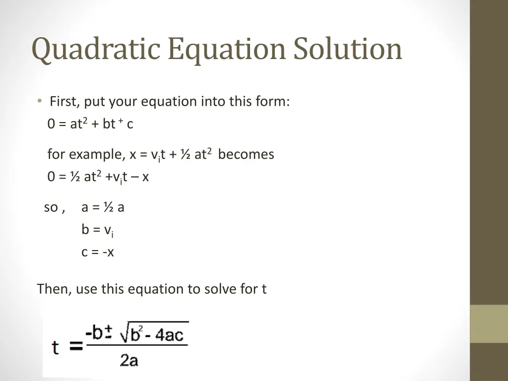 quadratic equation solution