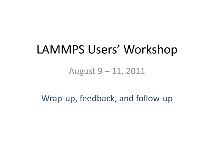 lammps users workshop