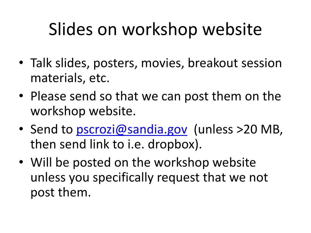 slides on workshop website