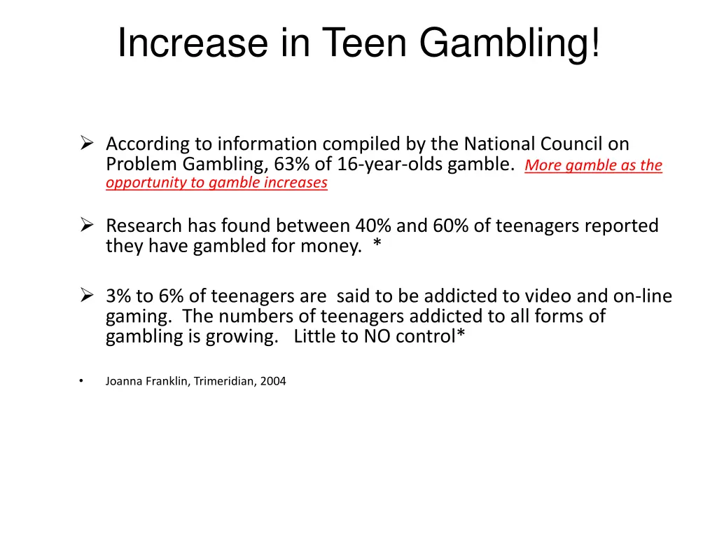 increase in teen gambling