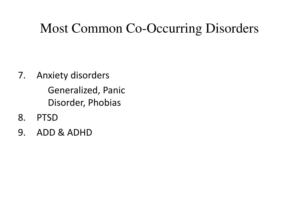 most common co occurring disorders 2