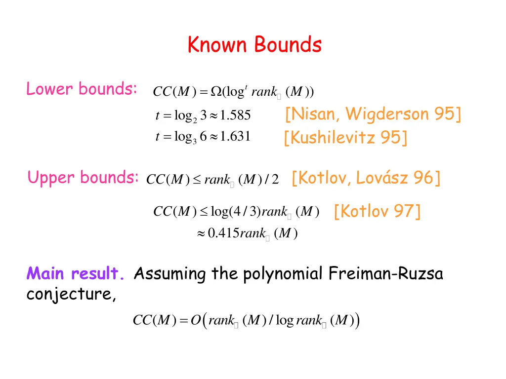 known bounds