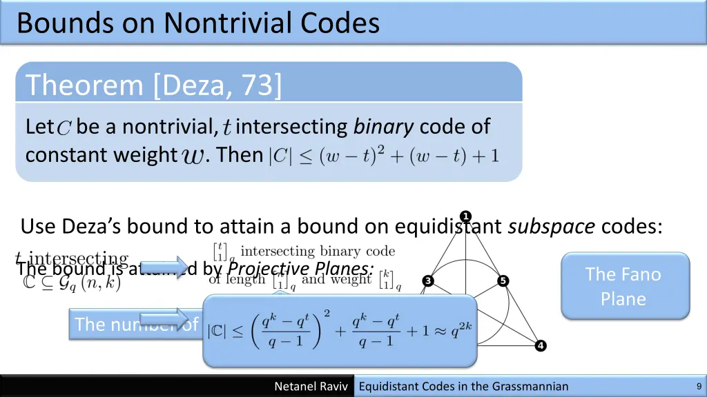 bounds on nontrivial codes