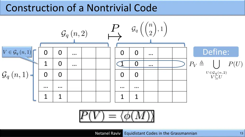 construction of a nontrivial code 2