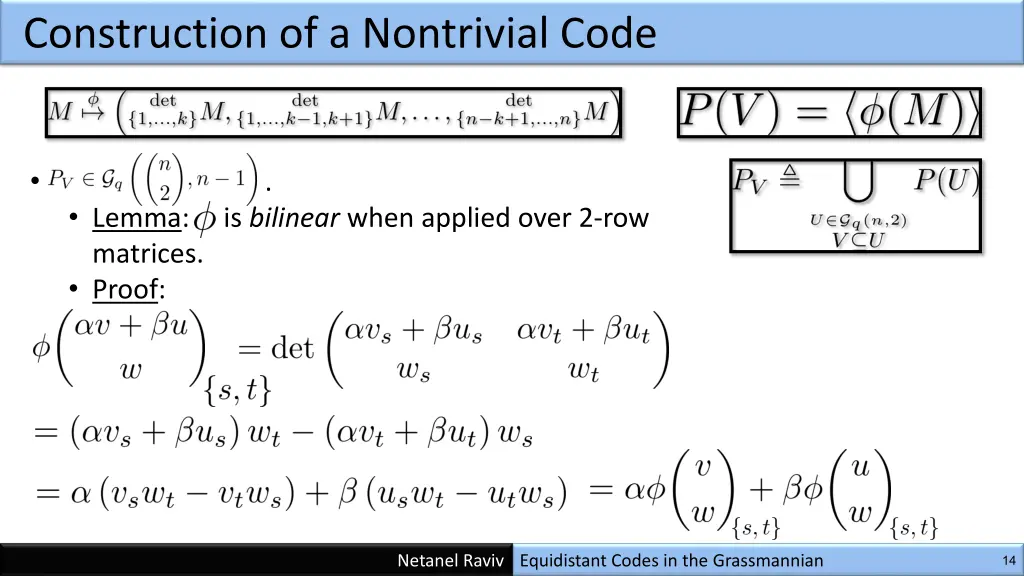 construction of a nontrivial code 3