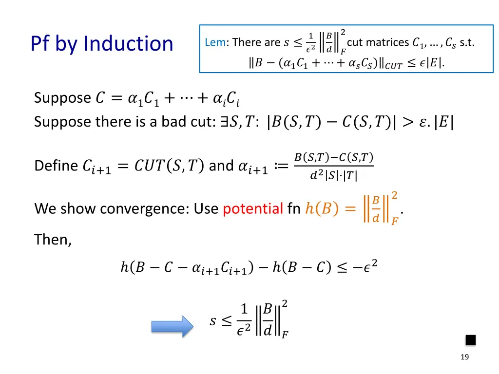 2 cut matrices 1 s t