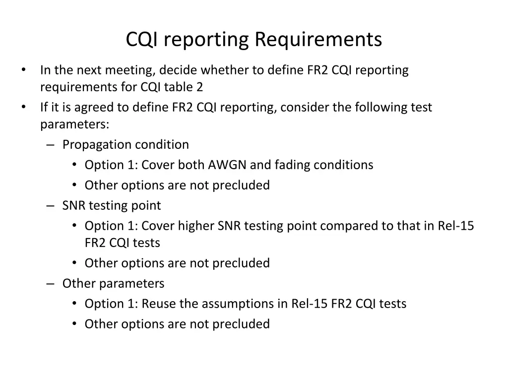 cqi reporting requirements