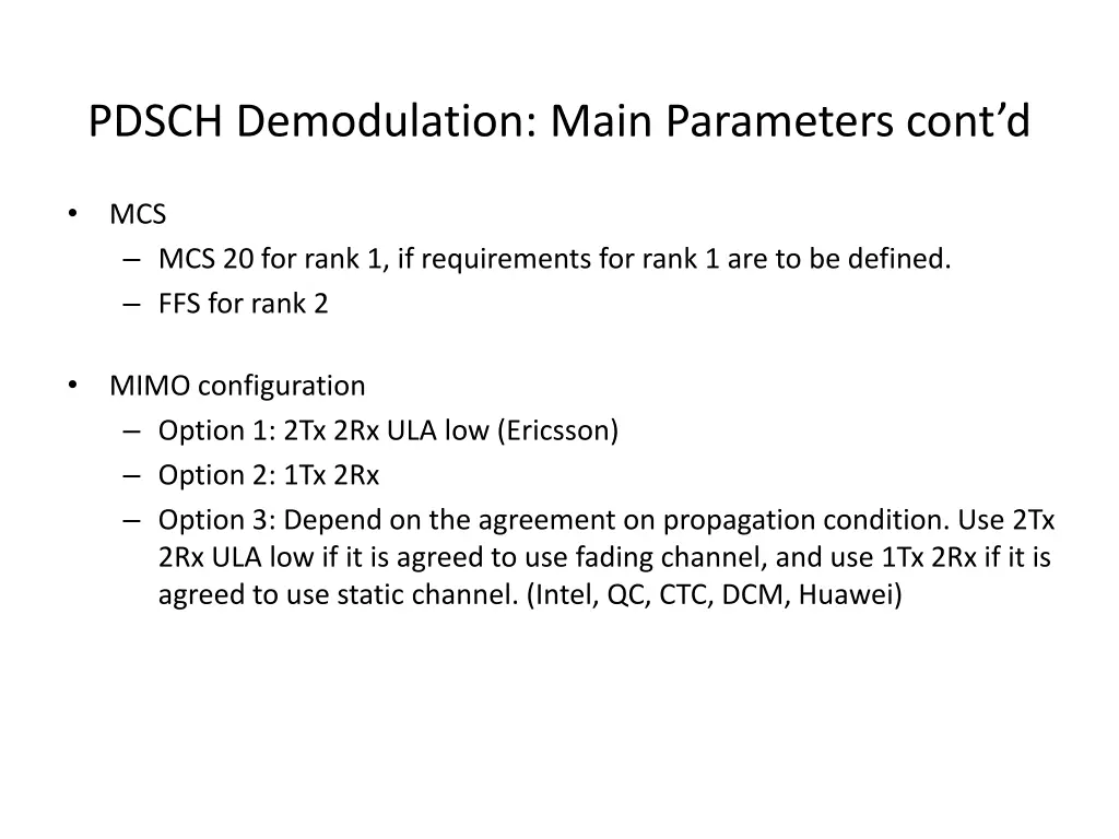 pdsch demodulation main parameters cont d 1