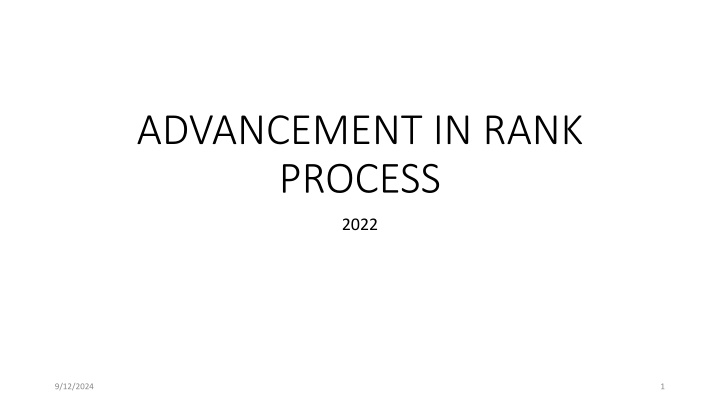 advancement in rank process