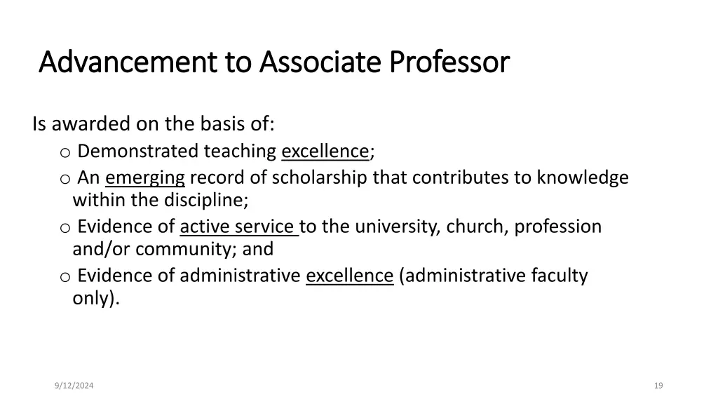 advancement to associate professor advancement