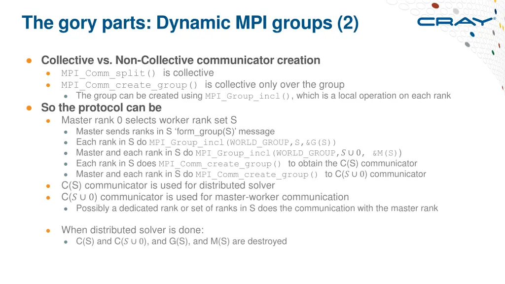 the gory parts dynamic mpi groups 2