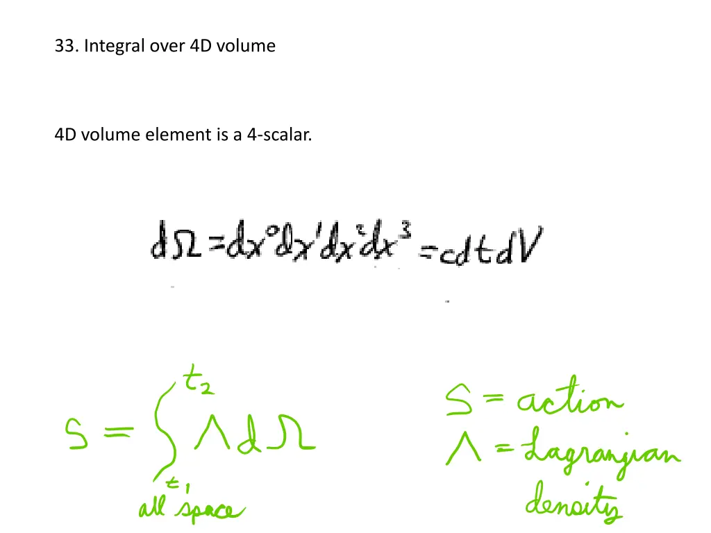 33 integral over 4d volume