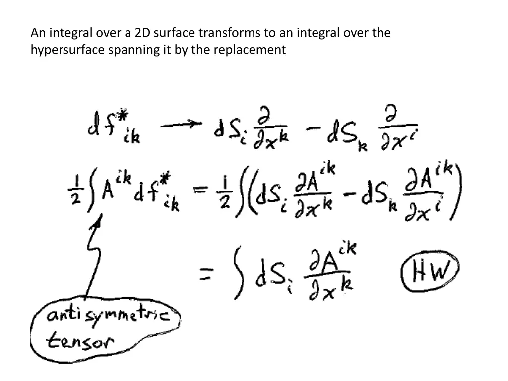 an integral over a 2d surface transforms