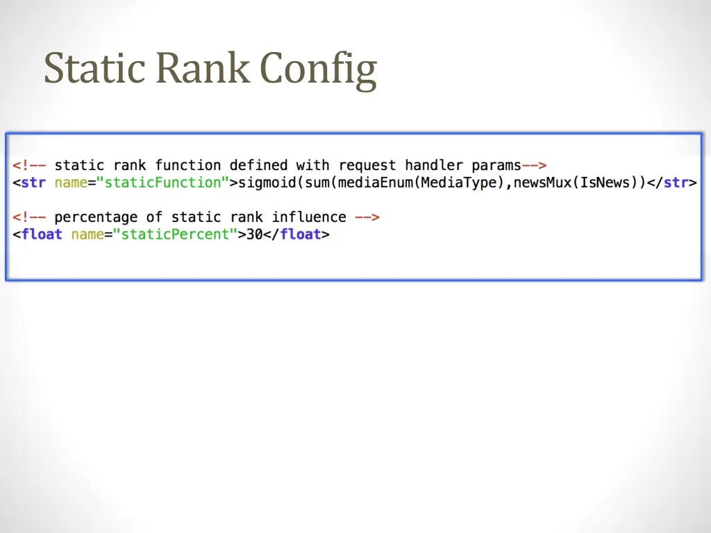 static rank config