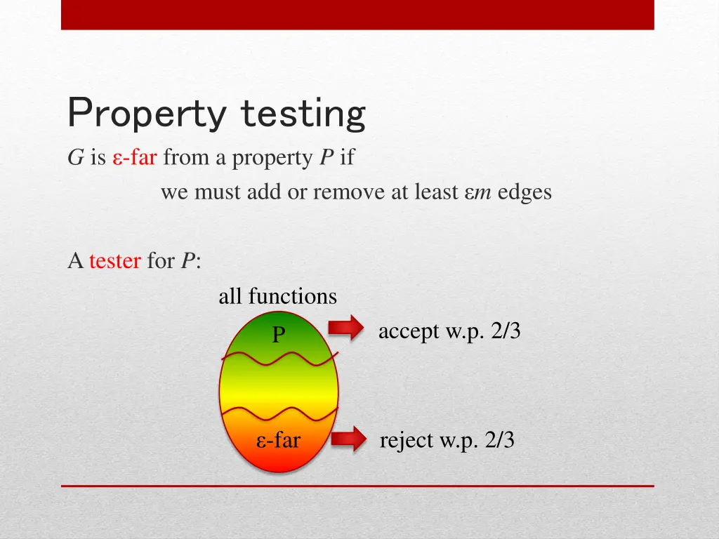 property testing g is far from a property