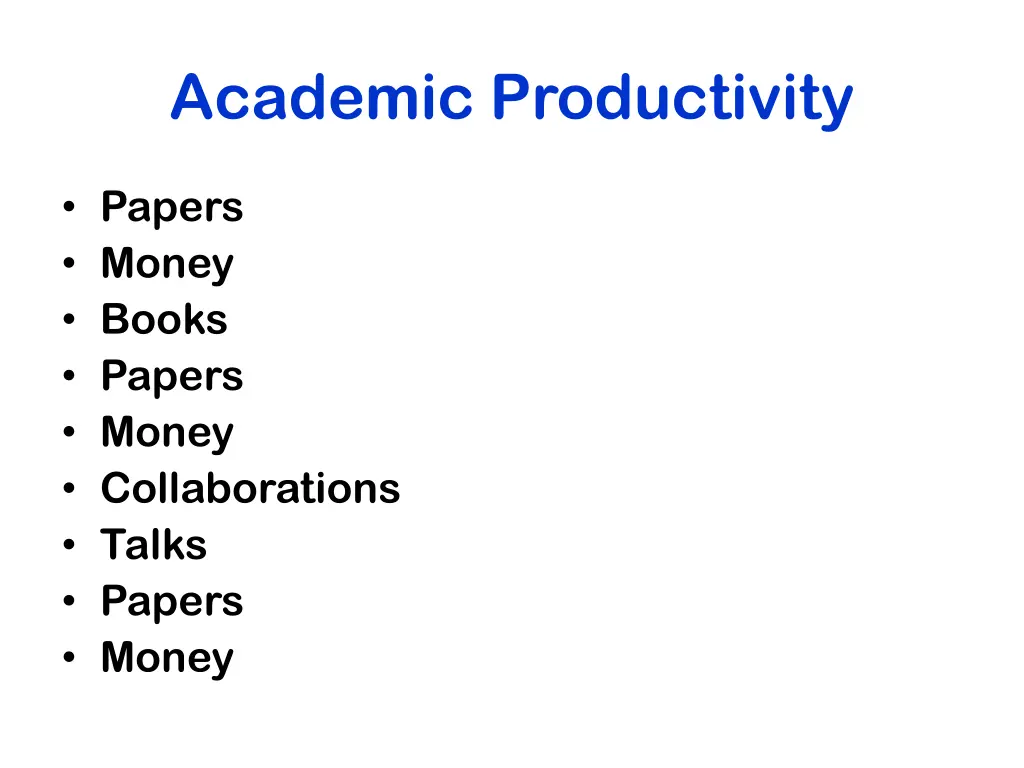 academic productivity