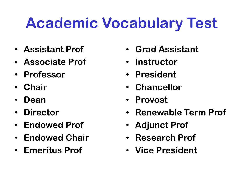 academic vocabulary test 1