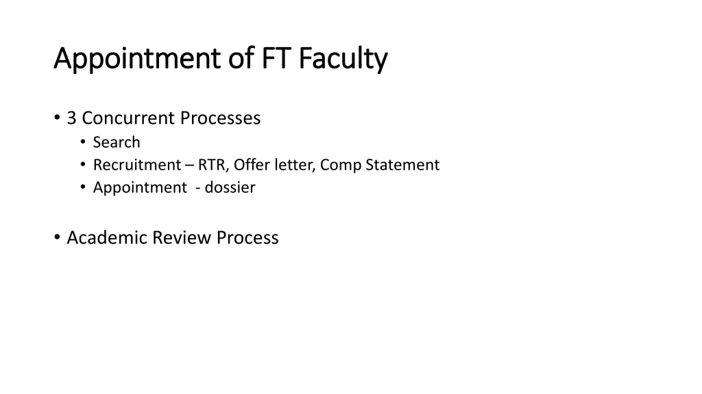 appointment of ft faculty appointment