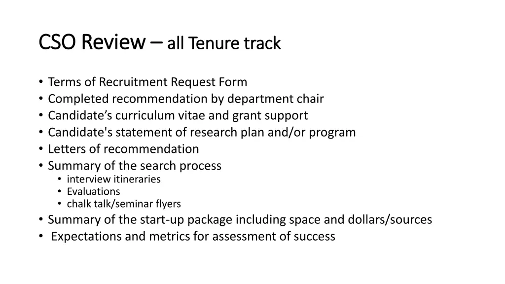 cso review cso review all tenure track