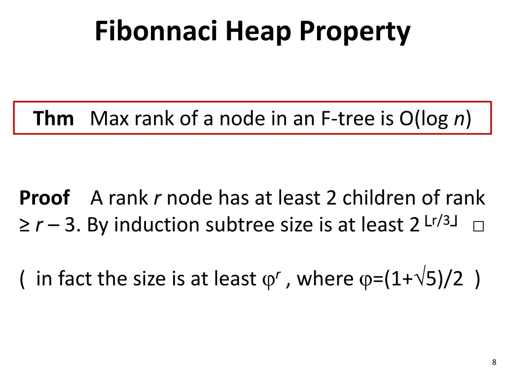 fibonnaci heap property