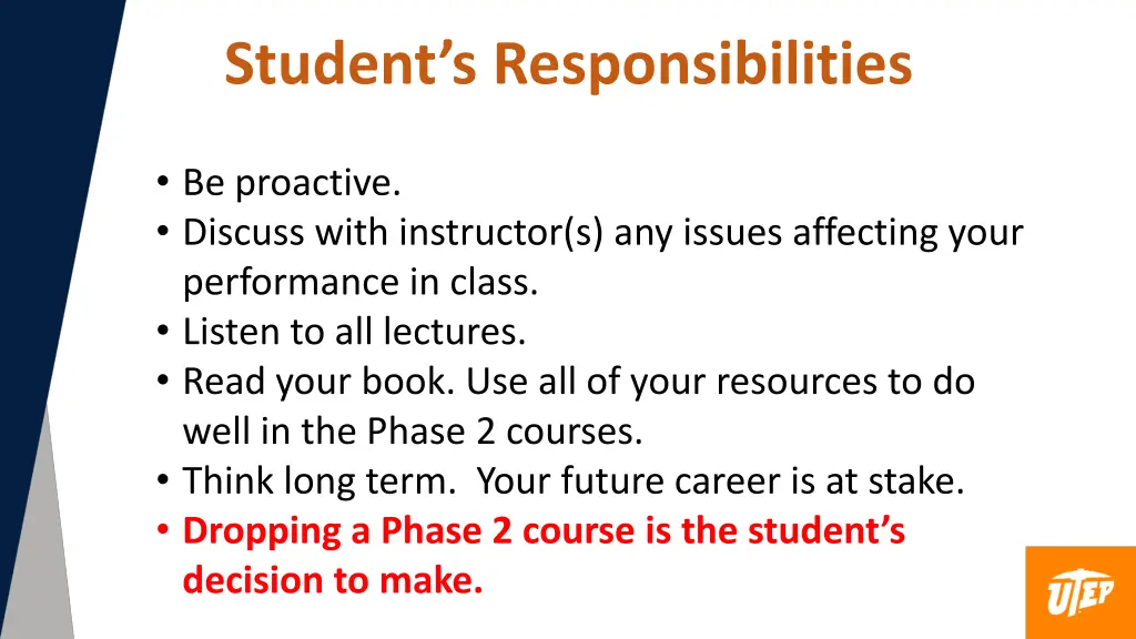 student s responsibilities