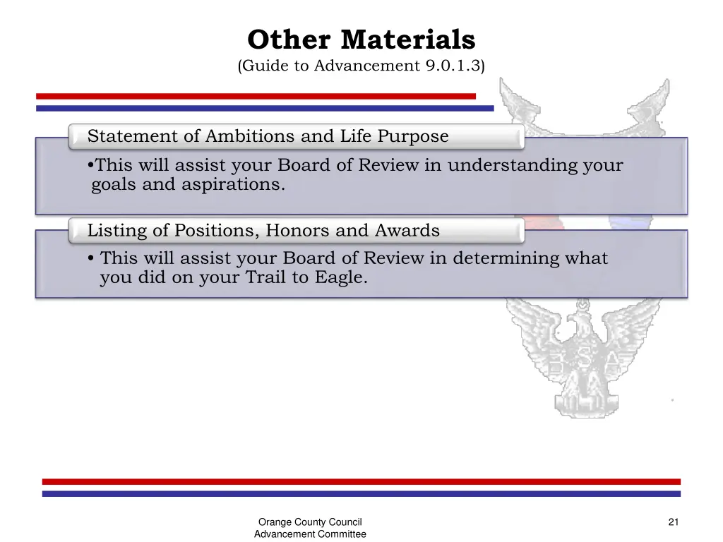 other materials guide to advancement 9 0 1 3