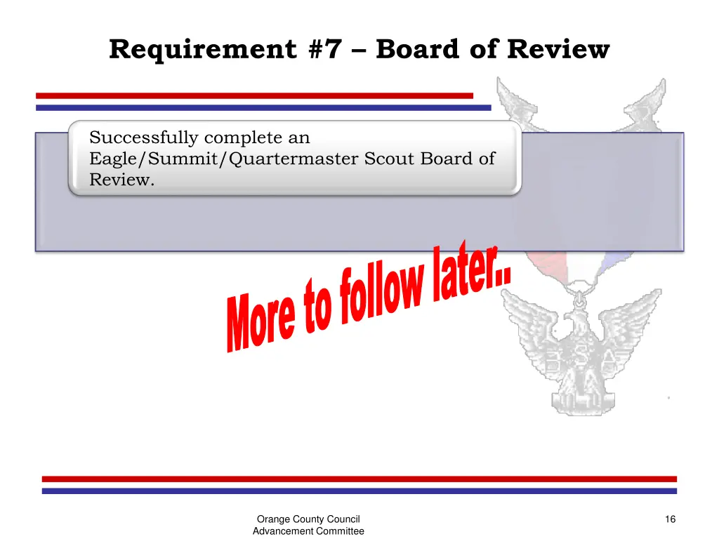 requirement 7 board of review