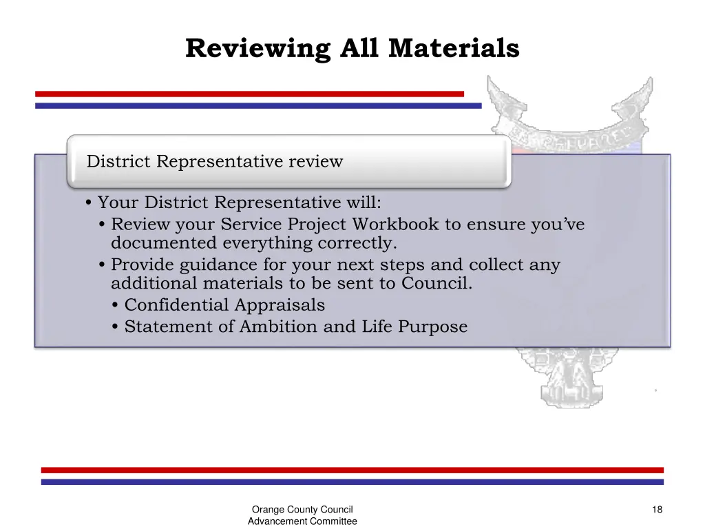 reviewing all materials