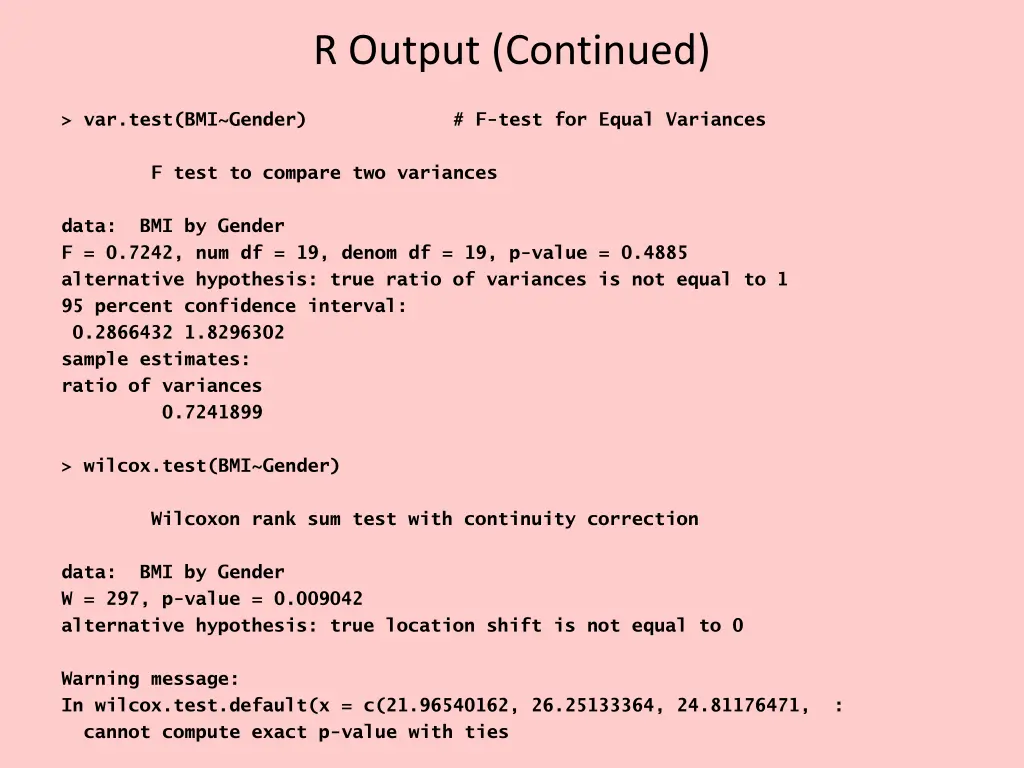 r output continued 1