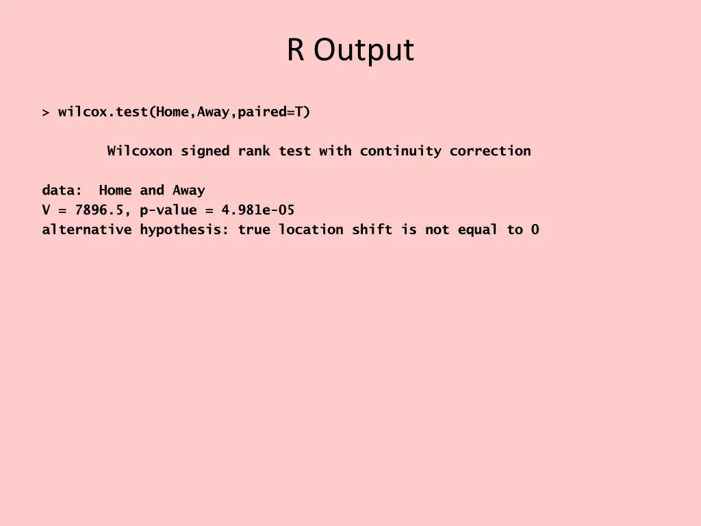 r output