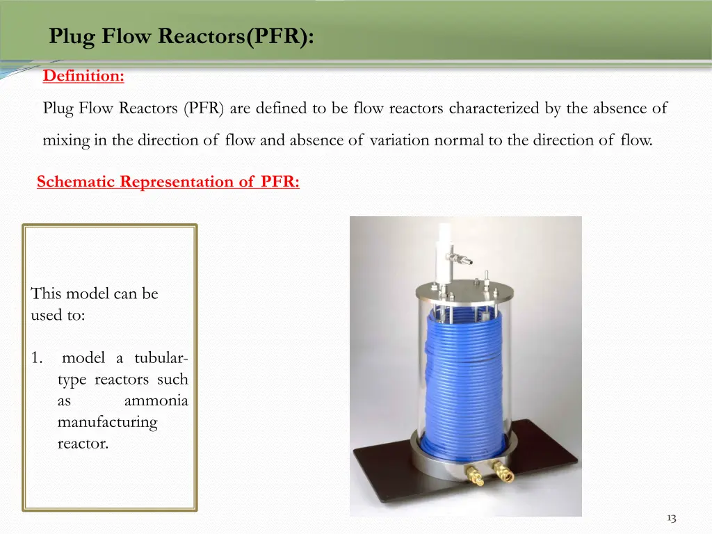 plug flow reactors pfr