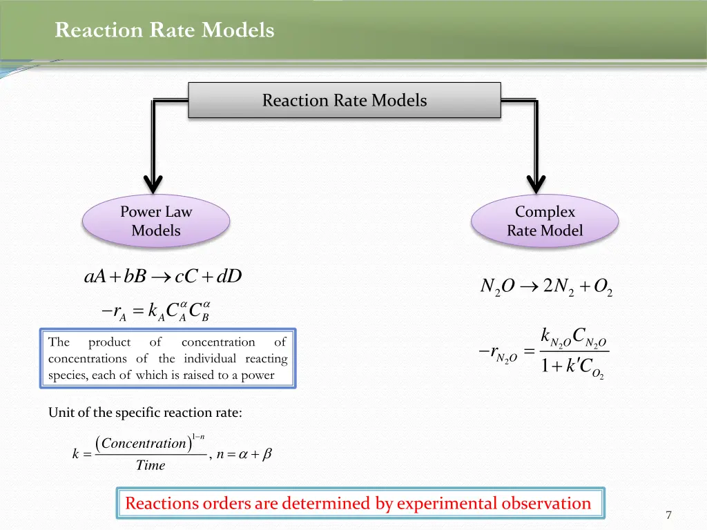 reaction rate models