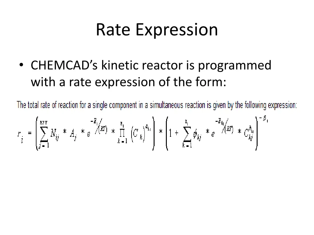 rate expression