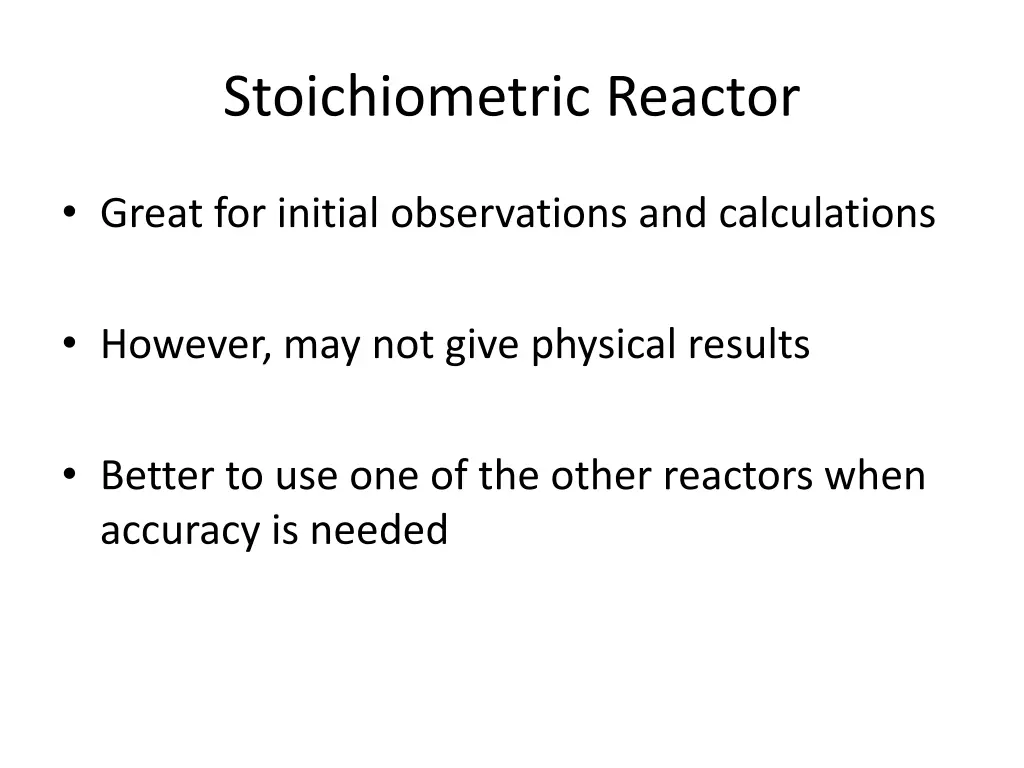 stoichiometric reactor 1