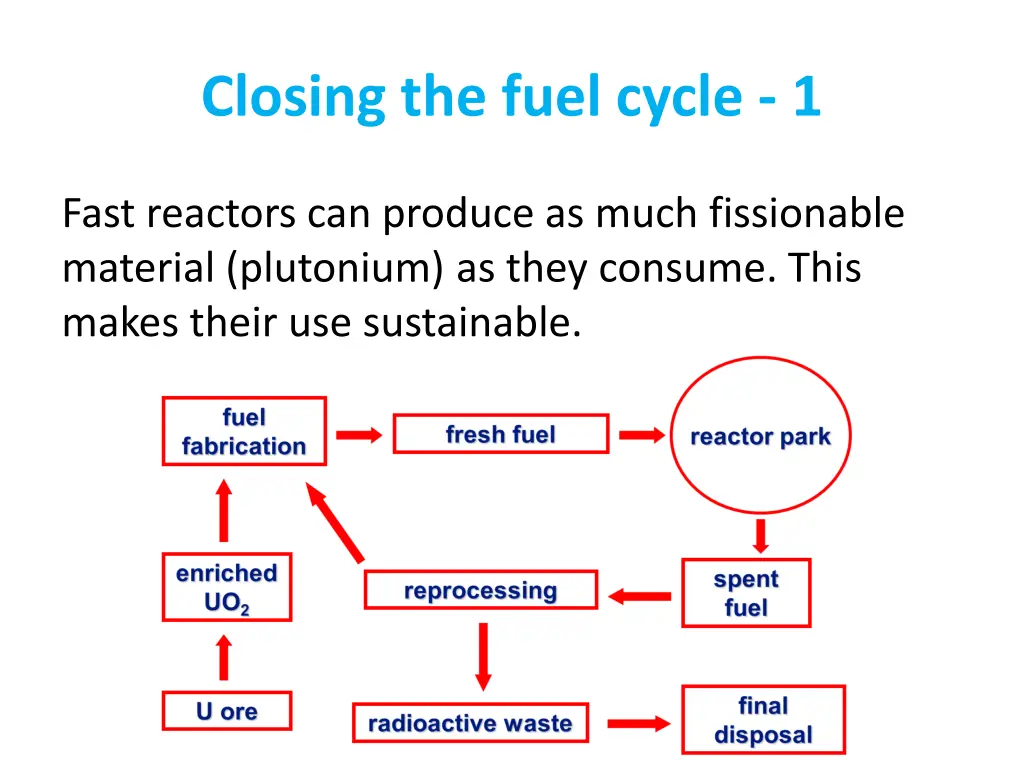 closing the fuel cycle 1