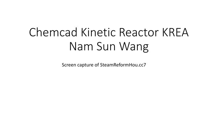 chemcad kinetic reactor krea nam sun wang