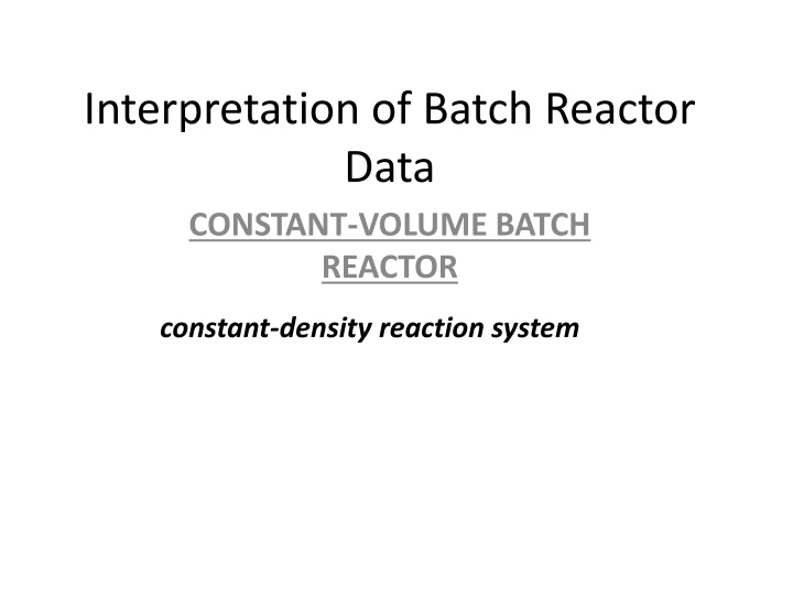 interpretation of batch reactor data constant