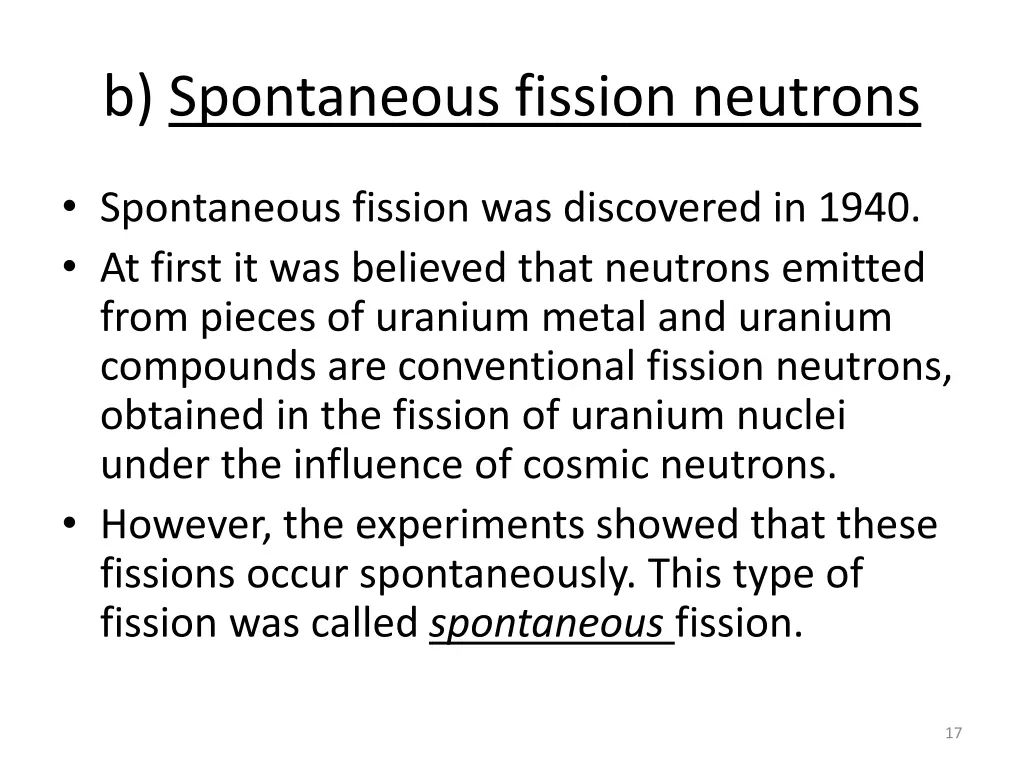 b spontaneous fission neutrons