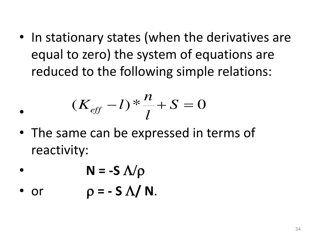 in stationary states when the derivatives