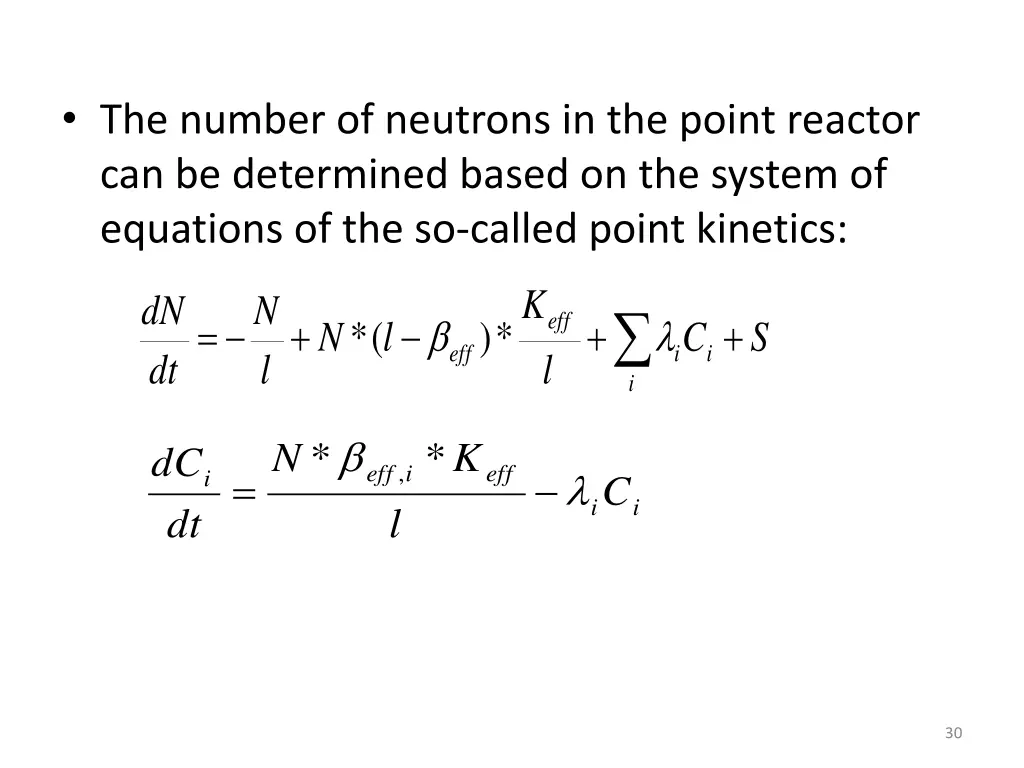 the number of neutrons in the point reactor