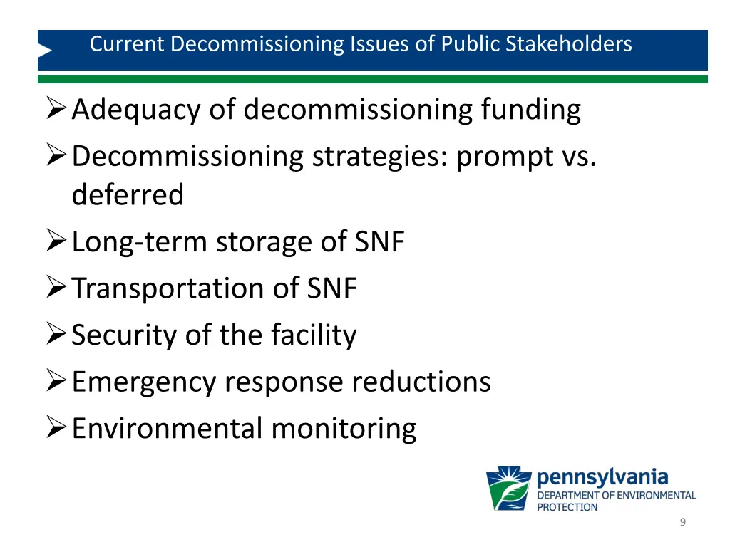 current decommissioning issues of public