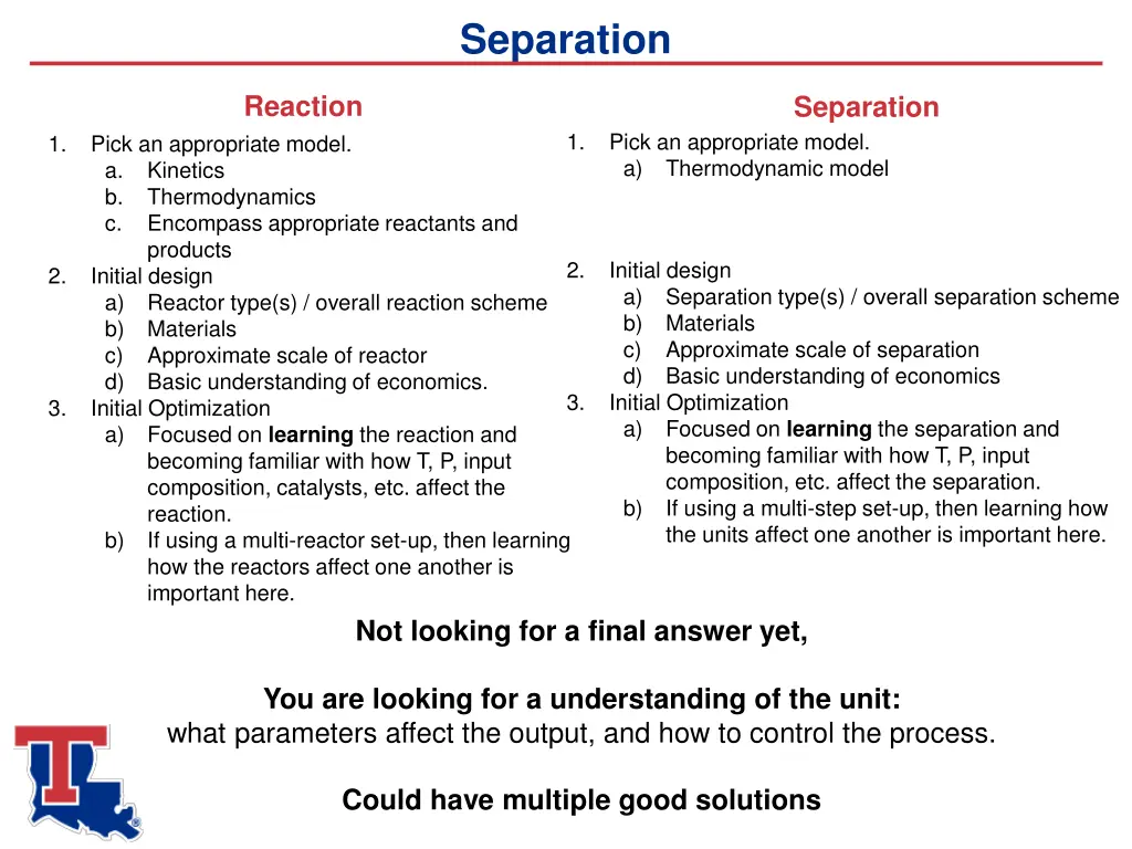 separation