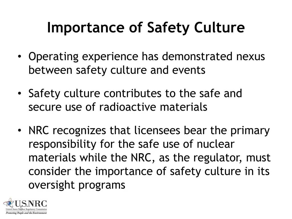 importance of safety culture