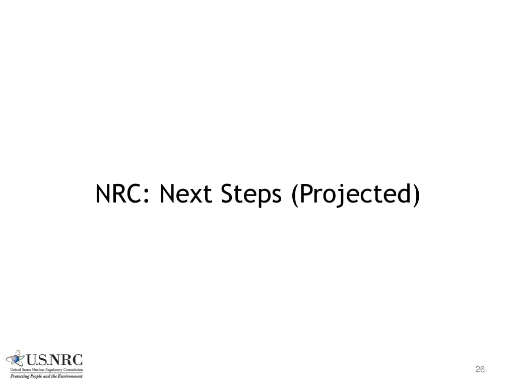 nrc next steps projected