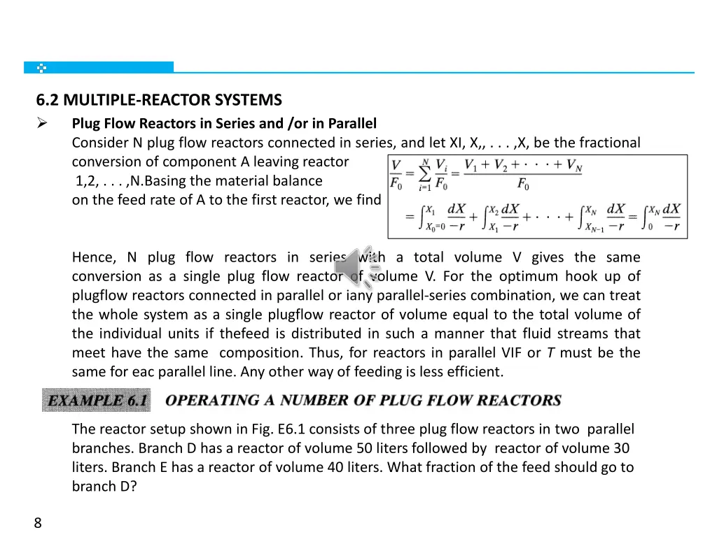 6 2 multiple reactor systems plug flow reactors