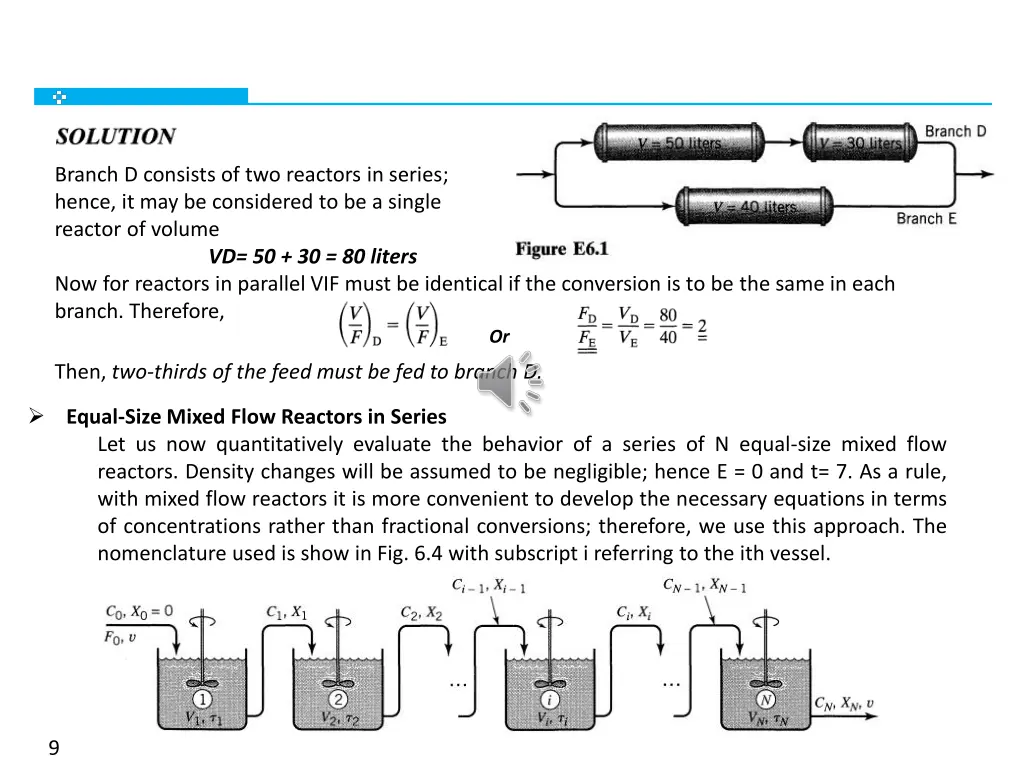 branch d consists of two reactors in series hence