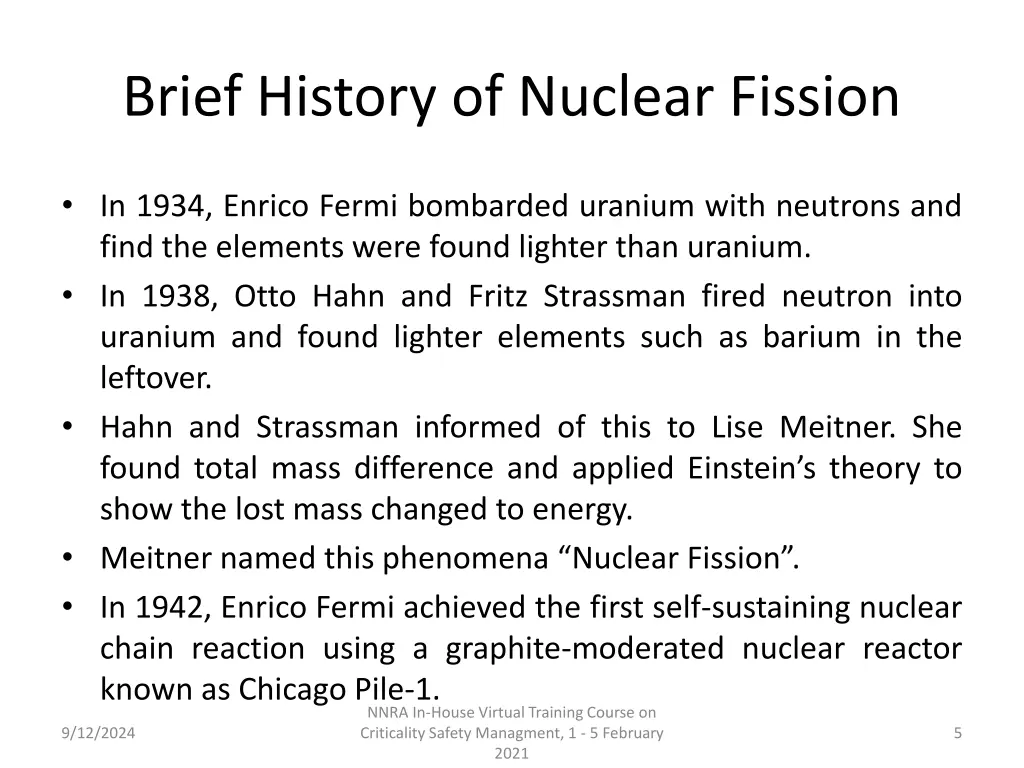 brief history of nuclear fission