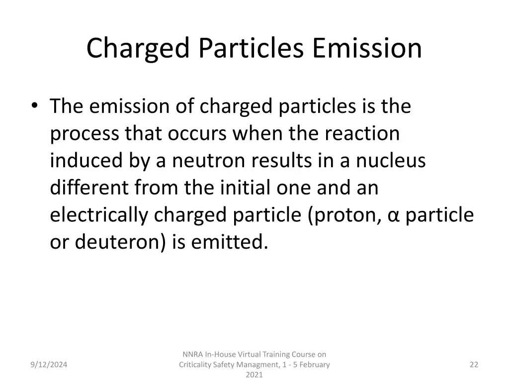 charged particles emission