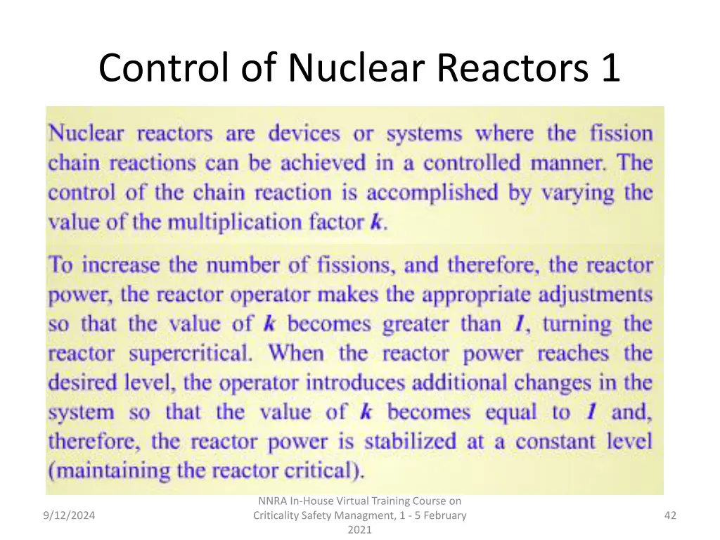 control of nuclear reactors 1